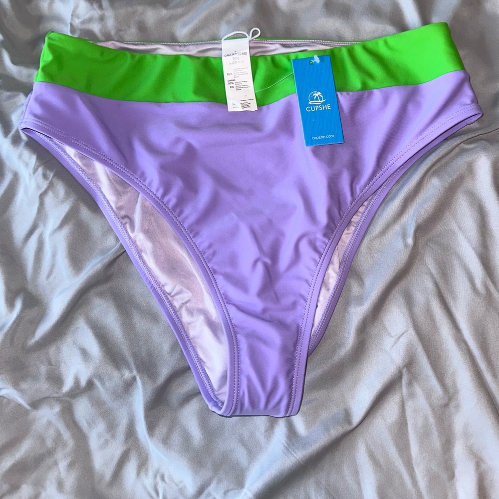 Cupshe Escaping Solids colorblock bikini bottom size large NWT